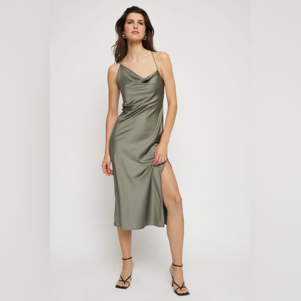DYNAMITE Asymmetrical Cowl Neck Dress